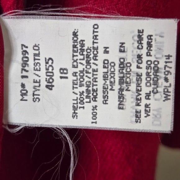 Sag Harbor Women Blazer Size 18 Red Wool Blend Single Button Office Casual - Picture 6 of 9